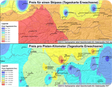 Skigebiete - Preis pro Pistenkilometer